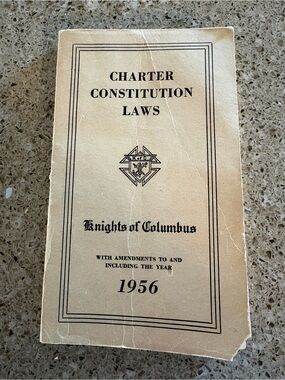 Book Knights of Columbus Charter Constitution Laws Book 1956